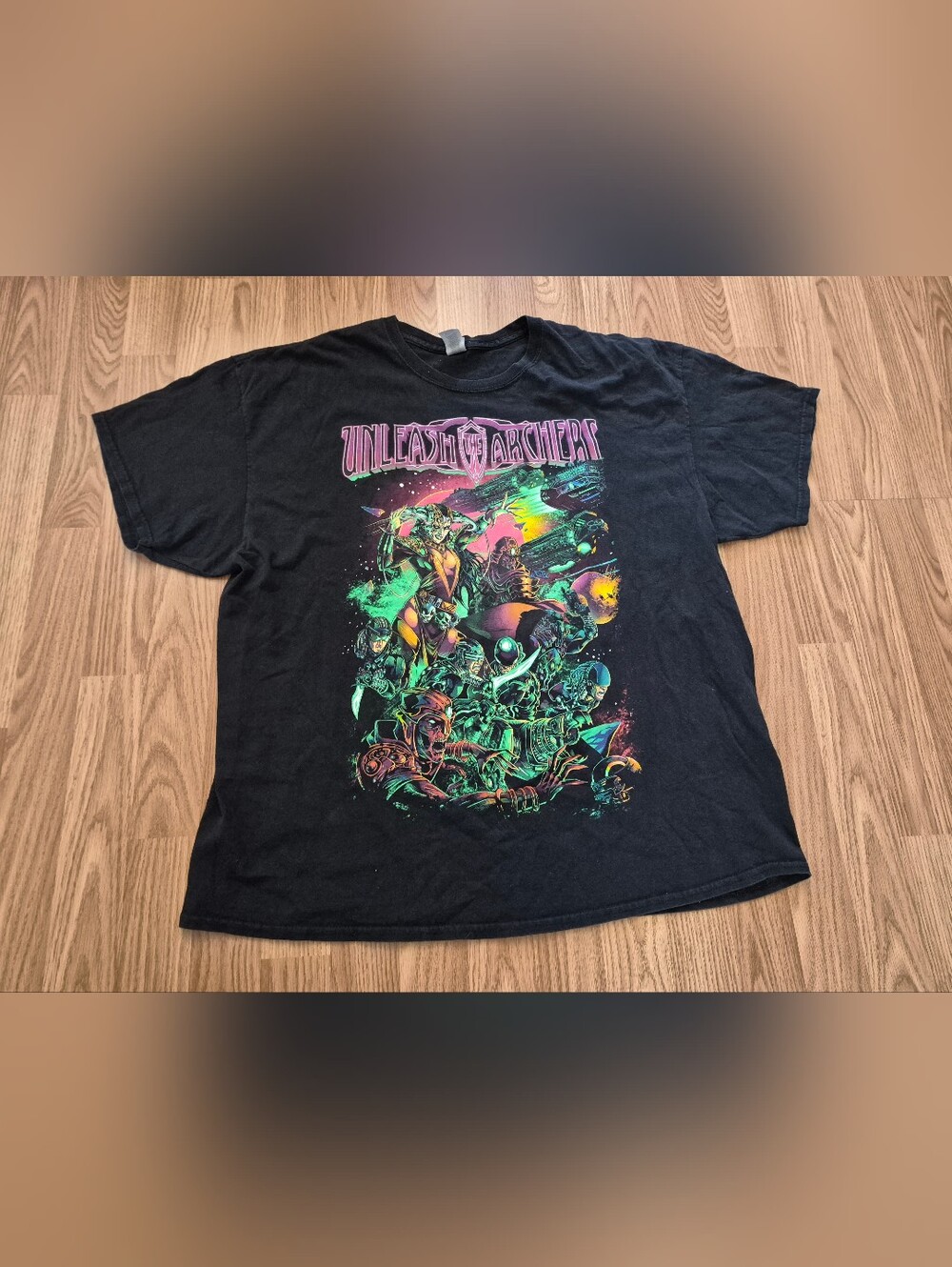 Gildan Heavy Cotton Unleash the Archers Space-Themed Cotton Graphic T-Shirt